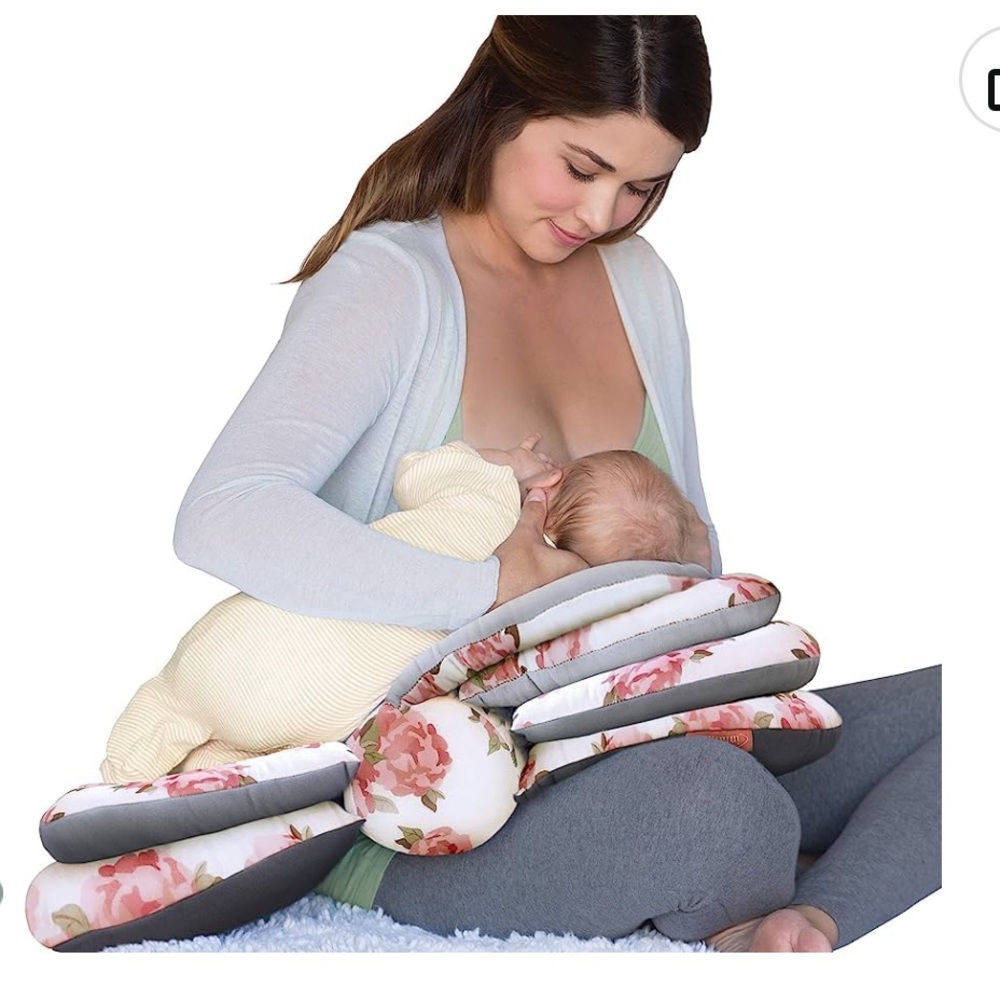 Infantino Elevate Adjustable Nursing & Breastfeeding Pillow (Gray/Floral) NWOT